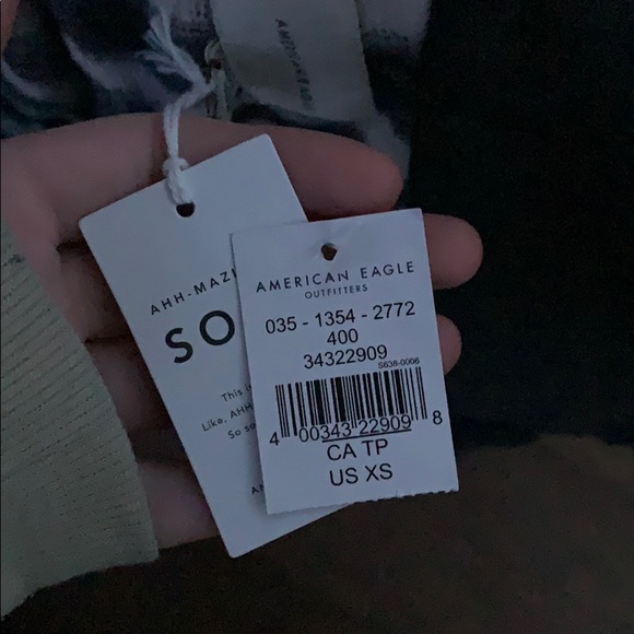 American eagle hooded blue and white flannel! - Picture 3 of 3